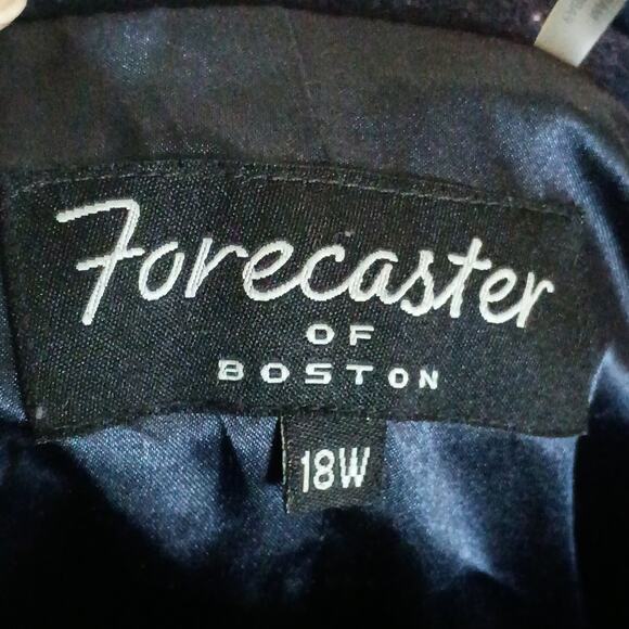 Forecaster of Boston Woman 18W Navy Blue Wool Blend Button Front Lined Peacoat - Picture 4 of 7